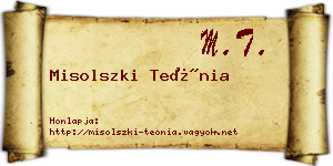 Misolszki Teónia névjegykártya